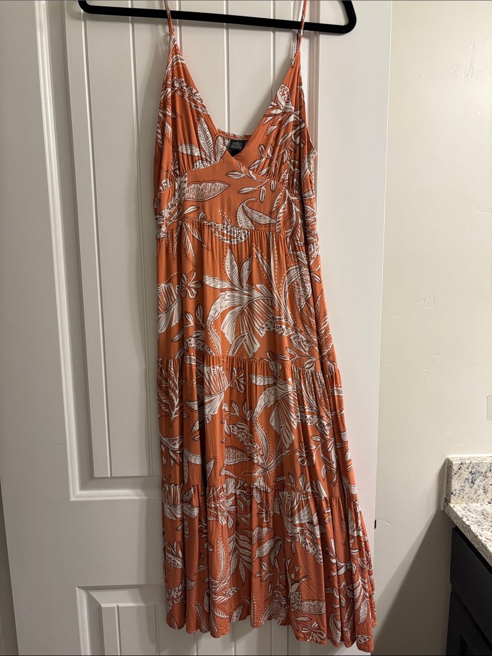 wild fable Orange Floral Tiered Maxi Dress